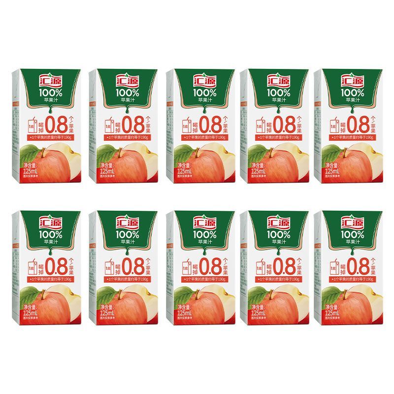 汇源100%苹果汁果汁百分百饮料整箱批发特果味纯果汁