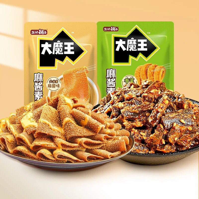盐津铺子大魔王麻酱素毛肚素爆肚大片魔芋丝魔芋脆爽解馋零食小吃