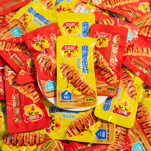 豆多奇麻酱面筋卷香辣烧烤开袋即食休闲小零食老北京风味小吃辣条