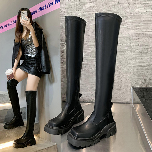 法式老钱风女鞋方头过膝靴子女款长筒靴2026新款秋冬爆款高0921e
