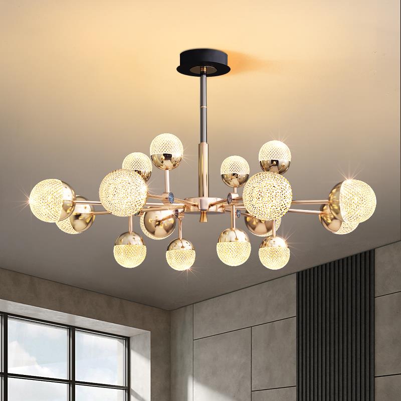 轻奢灯具现代轻奢客厅吊灯高档意式创意魔豆简约大气卧室餐厅灯具