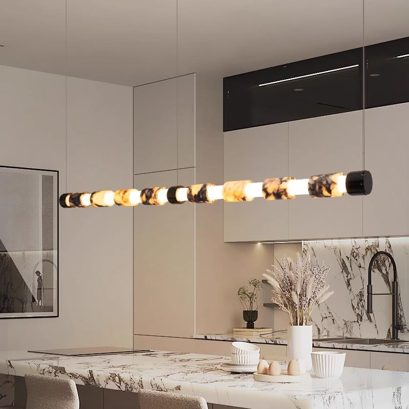 现代设计师款餐厅吊灯大理石一字长条吧台灯具高宝格立艺术餐桌灯