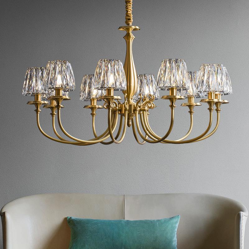 【繁星】客厅吊灯轻奢高档大气简约主灯全铜新款欧式后现代水晶灯