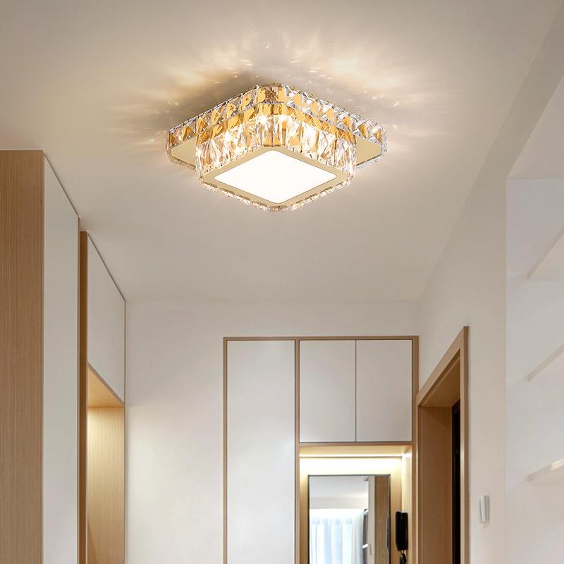 水晶过道灯走廊灯现代简约入户玄关灯轻奢大气高级感衣帽间吸顶灯