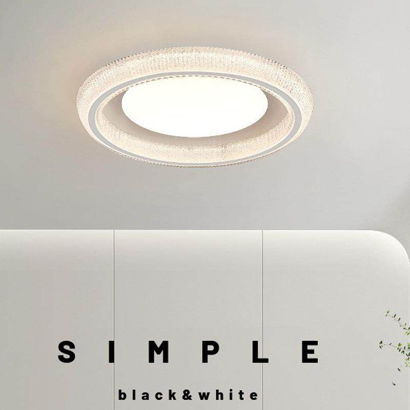 意式极简卧室吸顶灯全光谱护眼房间主卧室星光简约感水晶灯具