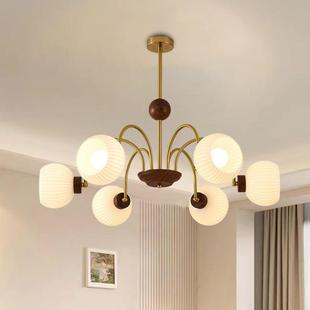 法式 vintage全光谱LED灯具创意魔豆玻璃 奶油风中古卧室餐厅吊灯