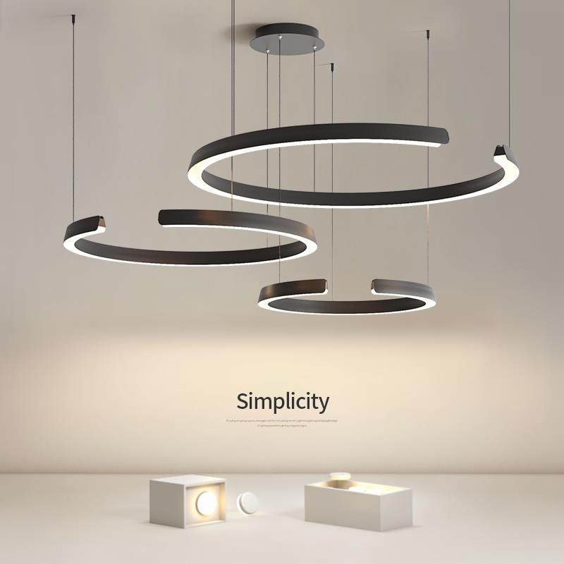 全光谱护眼客厅吊灯现代简约大气主灯餐厅圆圈灯具组合全屋套装