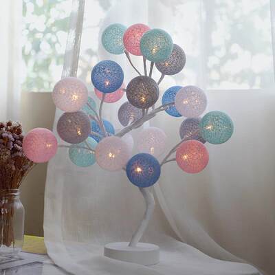 伯利发灯饰32头LED室内浪漫装饰线球树灯夜灯台灯家居烛光