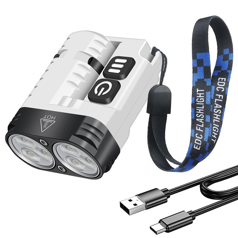 新款强光1600流明多功能磁吸工作灯直充旋转抱夹防水SST20手电筒