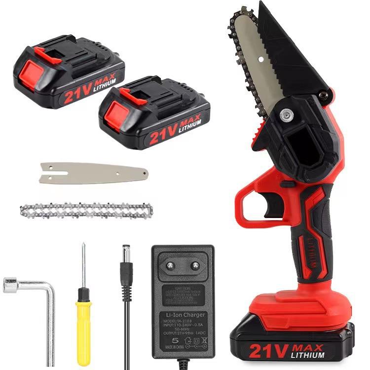 21V有刷新款迷你6塑箱寸家用小型手持手提锂电动锯户外无线电链