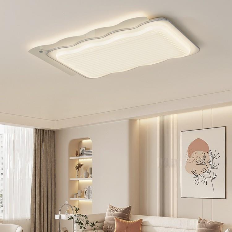 客厅灯奶油风2025新款高级感设计师款波浪吸顶灯大厅主灯护眼灯具