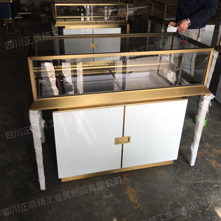 商场珠宝展示柜黄金首饰不锈钢玻璃展柜陈列柜台工厂