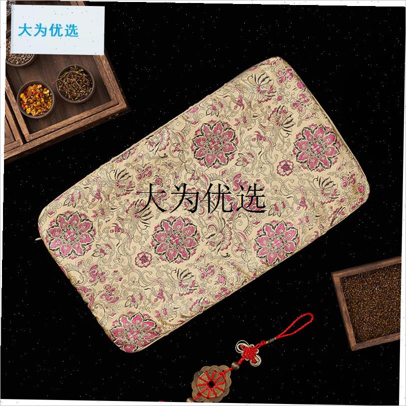 颈椎方形枕外套锦缎面料枕套内胆多色艾草决明子荞麦枕套3.0*50c,