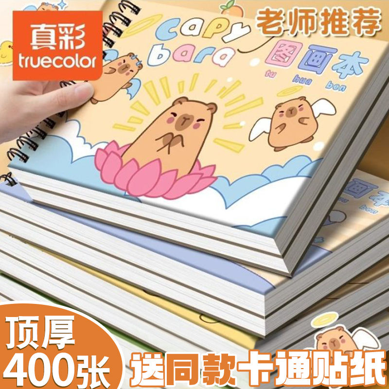 真彩卡皮巴拉A4加厚不透墨图画本