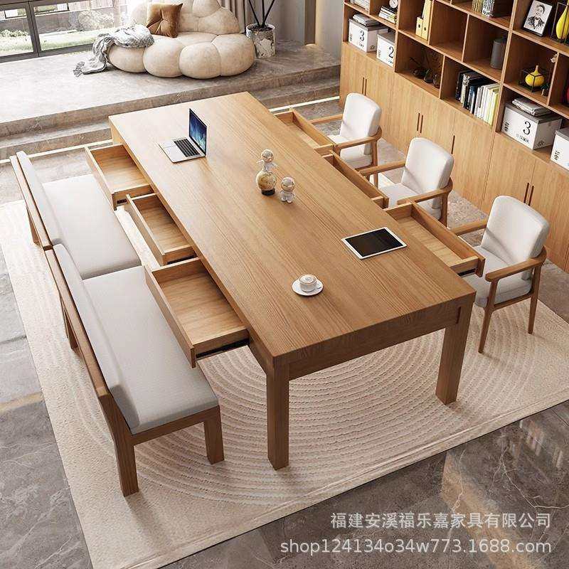 北欧实木书桌带抽屉家用办公桌客厅台式电脑桌洽谈阅读学习桌,电子元器件市场,其它元器件,淘宝优惠券,粉丝福利购,淘宝优惠卷