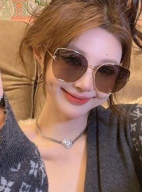 山姆优选新款大框T字太阳镜女潮流偏光防晒墨镜复古ins遮阳眼镜