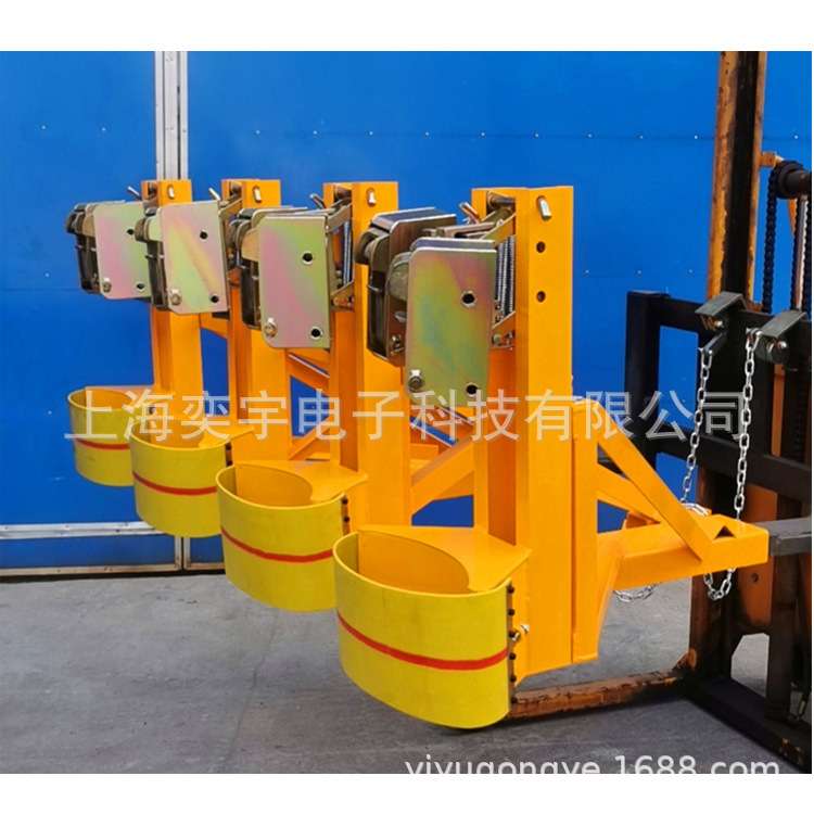 DG2000D一字型四桶油桶夹重型叉车搬运装卸大铁桶专用夹具抓桶器