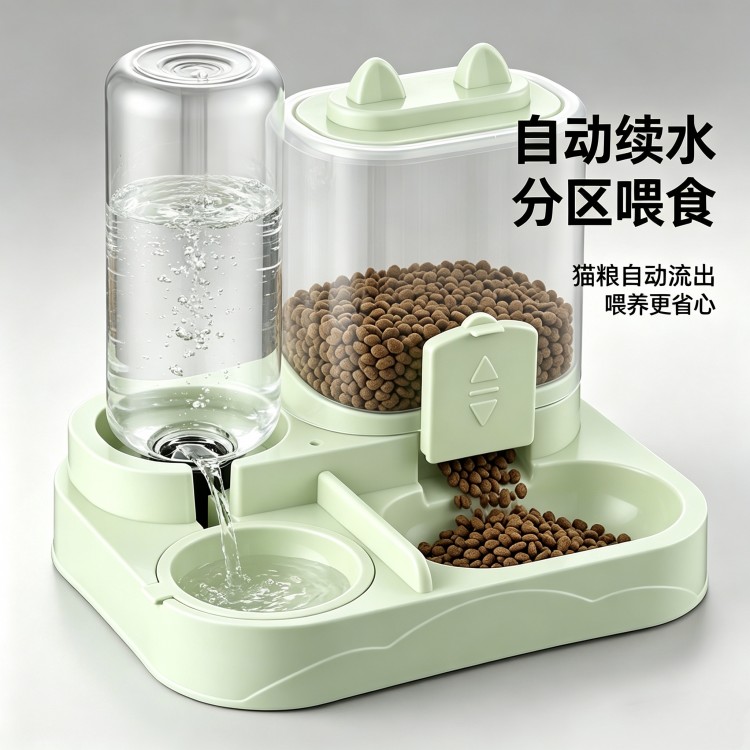 宠物饮水机猫粮自动喂食器一体机喂水器猫喝水流动不插电猫饮水器