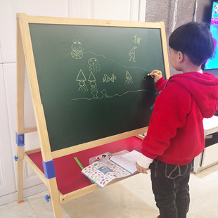 黑板白板小孩家用教学 大号儿童书写板双面磁性可升降y画板支架式