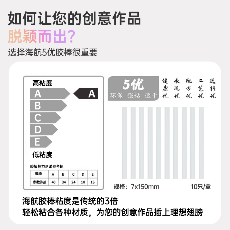 海航无线热熔胶枪家用手工专用创意比赛充电式锂电胶枪高粘棒7mm
