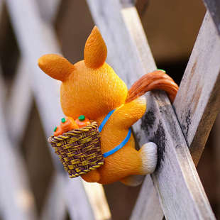 花园兔子花盆景爬树上挂件装饰品阳台庭院造景摆件创意鱼缸悬挂盆