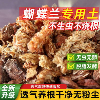 蝴蝶兰专用土保湿透气智利毛毛虫水苔精选树皮混合植料加套盆装