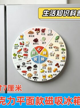 亚克力磁吸养生冰箱贴五脏六腑食疗图谱家庭生活健康科普装饰贴