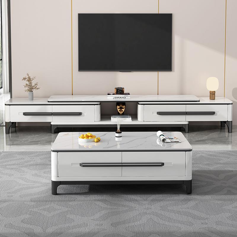 岩板茶几电视柜组合现代简约客厅可伸缩小户型家用意式轻奢