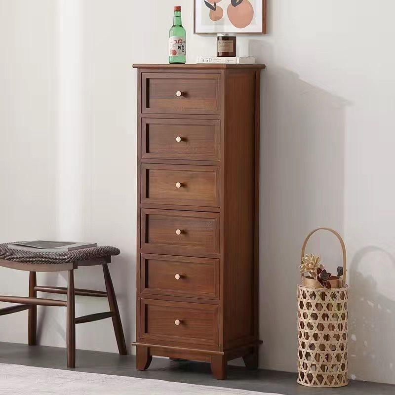 实木五斗柜客厅边角柜抽屉储物柜卧室床头柜收纳迷你木质窄小柜子