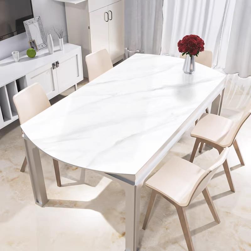 仿大理石椭圆形桌垫餐桌pvc软玻璃防水防油免洗防烫桌面茶几垫子