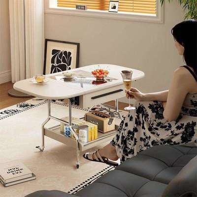 可移动茶几客厅家用小户型现代简约小桌子带轮沙发边几折叠茶几桌