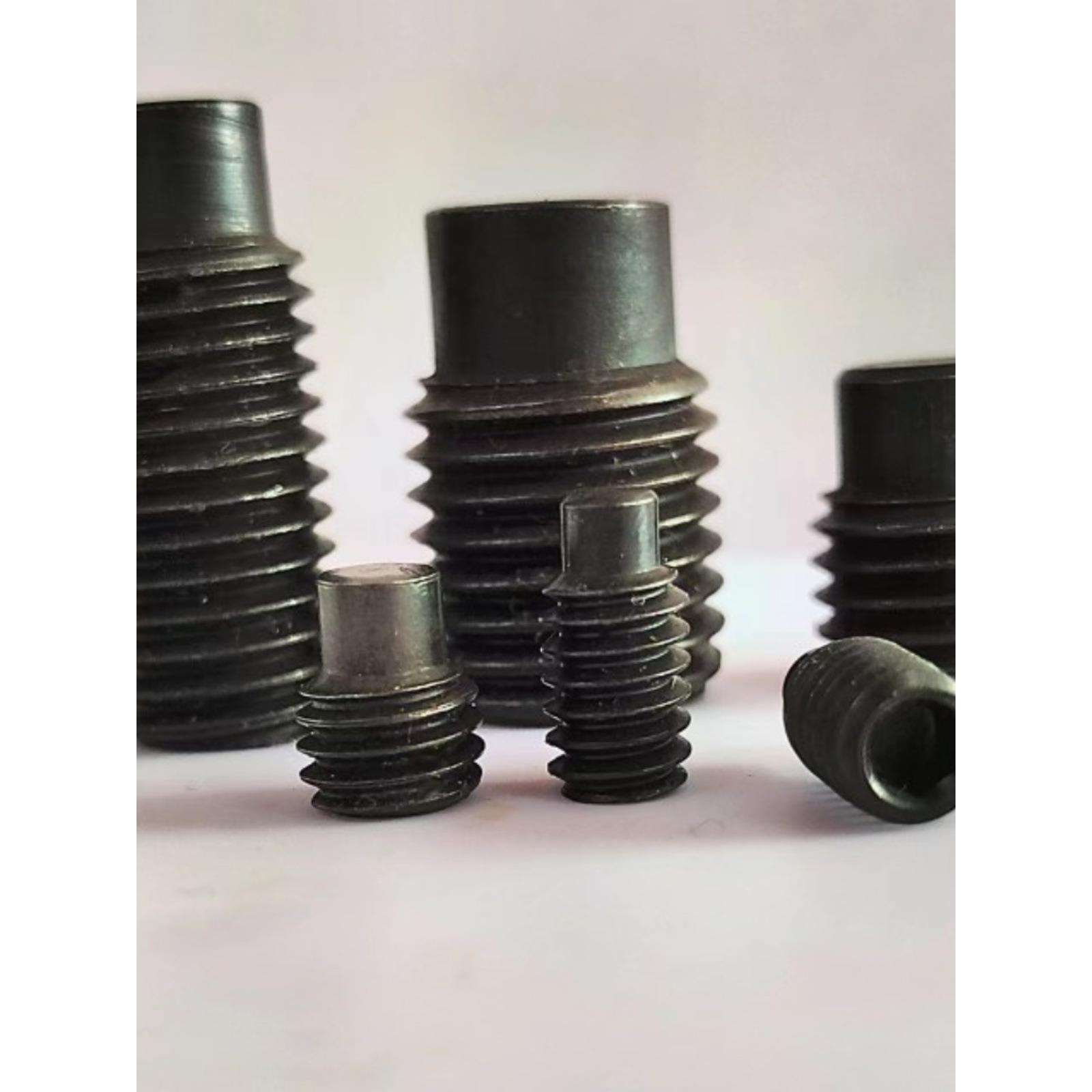 129级发黑内六角细牙M8-10柱端紧定止付机米螺丝凸头几米
