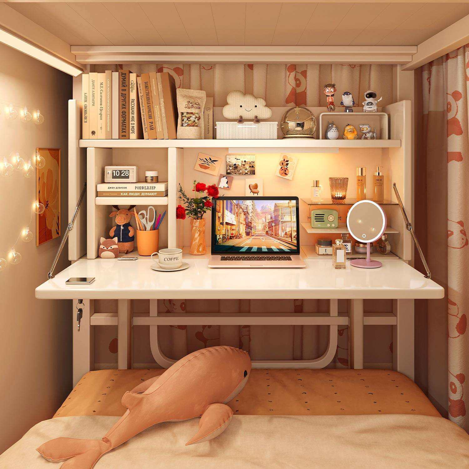 电脑桌宿舍床上桌折叠书桌学习桌简易学生上下铺悬空可固定电竞桌