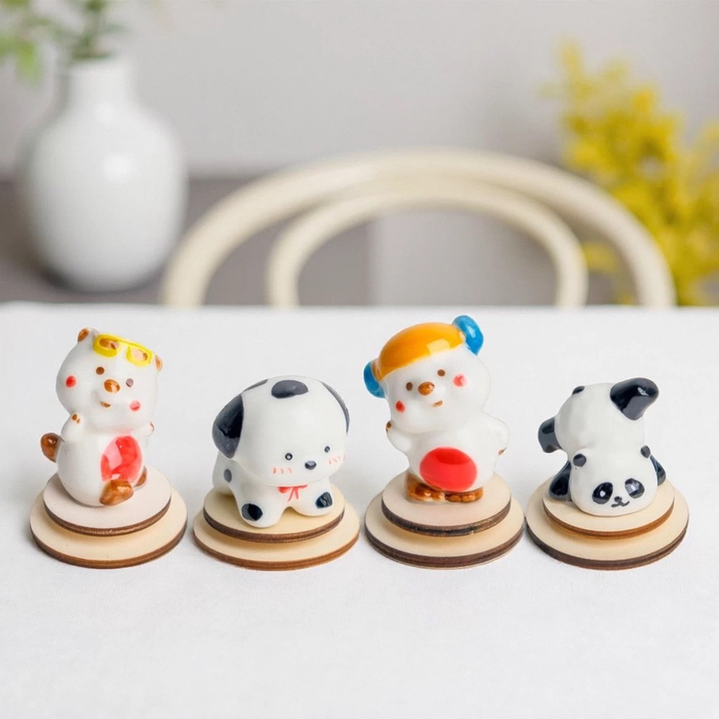 景德镇网红陶瓷旋转小海狸露比loopy桌面可爱动物国潮小摆件