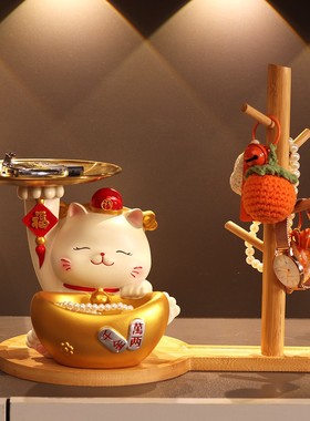 招财猫入户玄关摆件鞋柜客厅家居桌面装饰树脂工艺品摆设乔迁