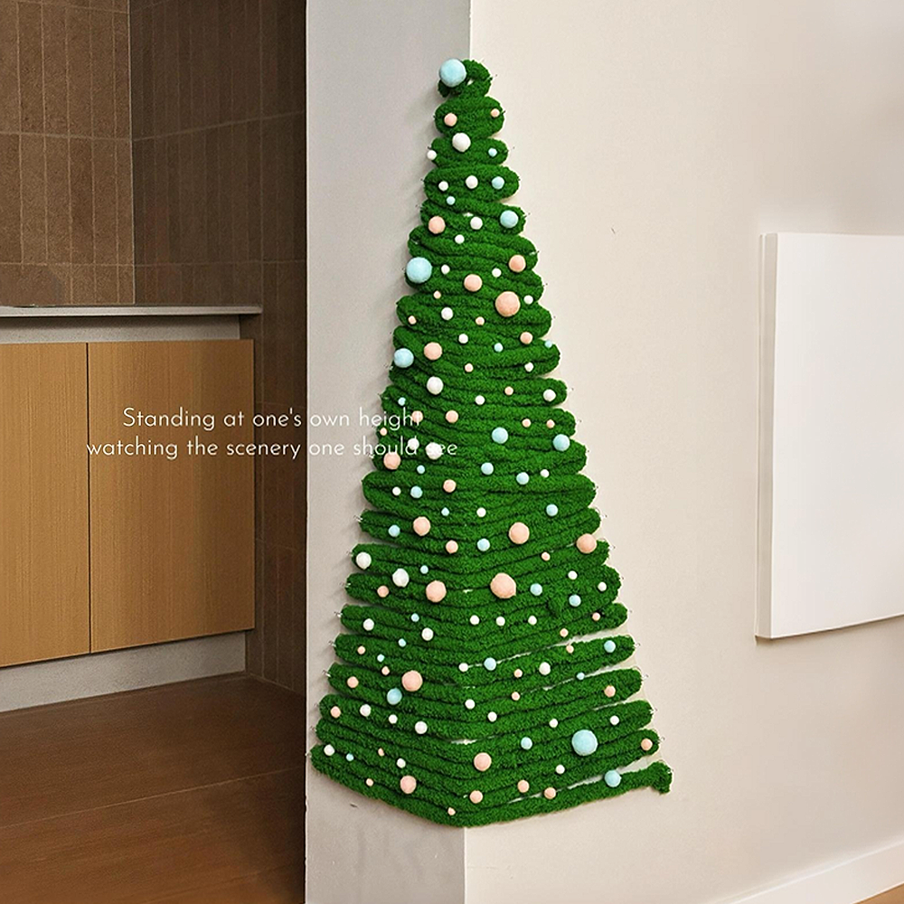 圣诞树diy材料包墙角圣诞树猫尾巴超粗毛线圣诞装饰居家氛围布置