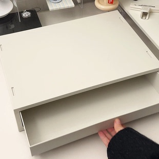 抽屉式桌面收纳盒可叠加办公桌书本收纳文件盒学生宿舍置物架多层