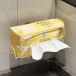 吸盘洗脸巾收纳架壁挂浴室卫生间镜柜下方镂空收纳盒置物架抽纸架