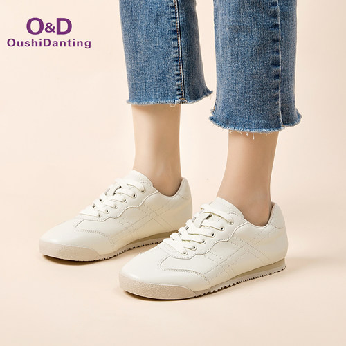 OD牛皮厚底休闲小白鞋春秋款