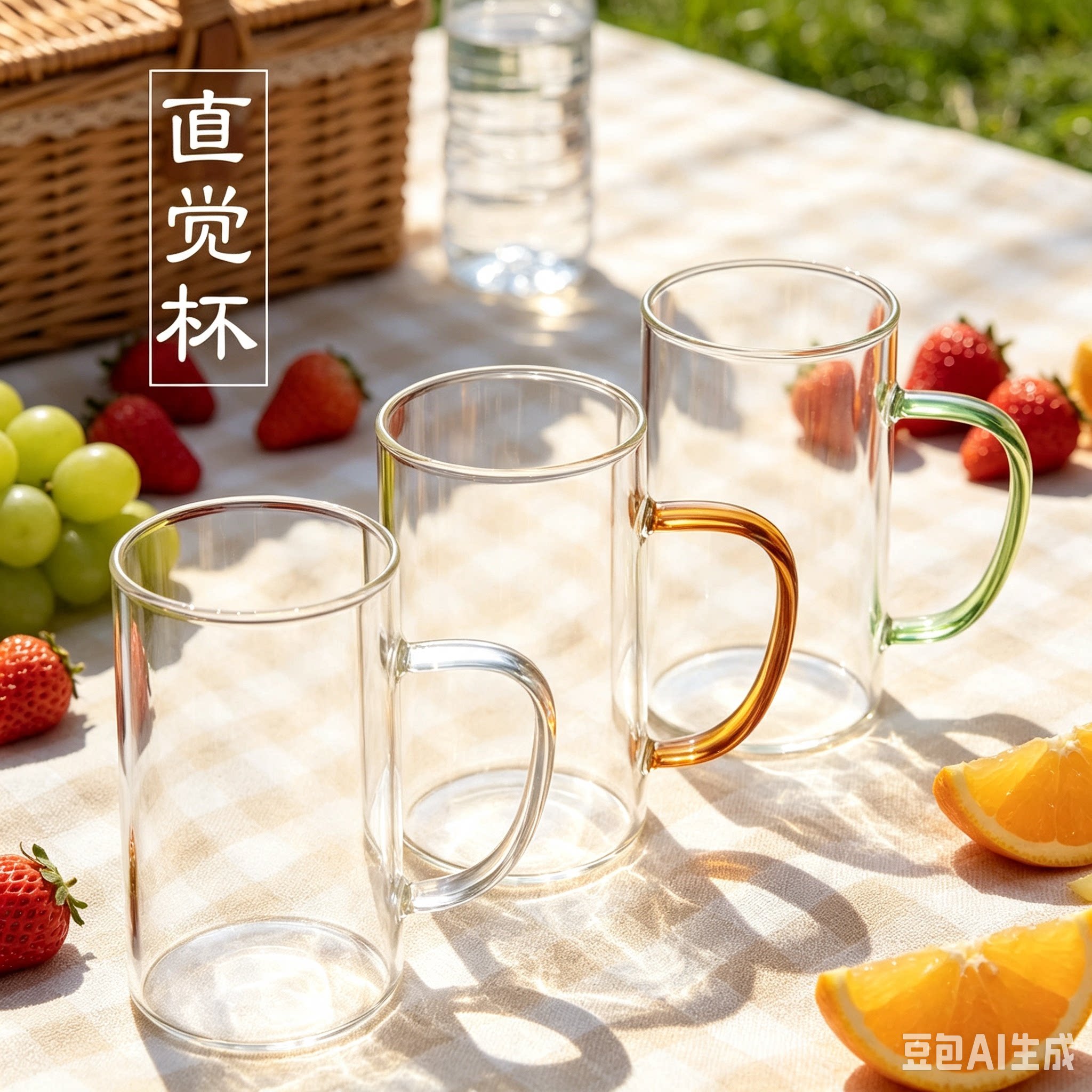 高硼硅耐热透明玻璃带把酒杯牛奶玻璃杯