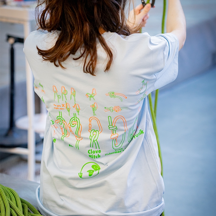 地球岩绳结复习小抄户外运动短袖T恤索罗娜耐磨混纺攀岩衣服男女