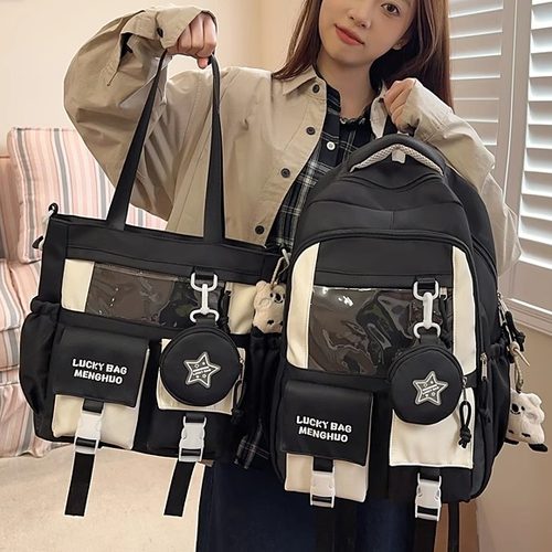 书包初中女生大容量高颜值小清新双肩包小学生2025新款女孩背包男