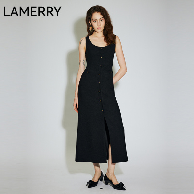 LAMERRY/朗美睿法式小香风粗花呢收腰背心连衣裙时髦2025春夏新款