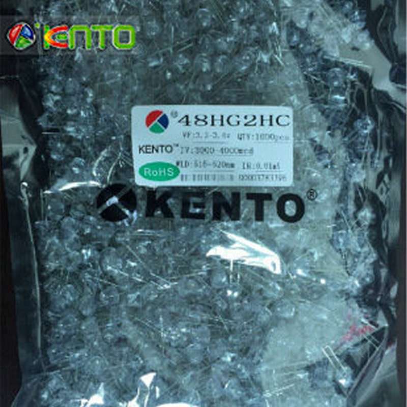 供销超高亮发光二极管4.8草帽灯珠白发翠绿高亮短脚 草帽led灯珠