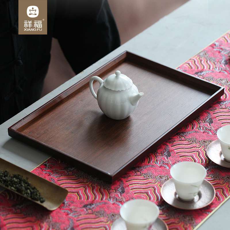 祥福新款现代简约高端楠竹家用干泡台茶台茶具托盘茶海茶几茶盘