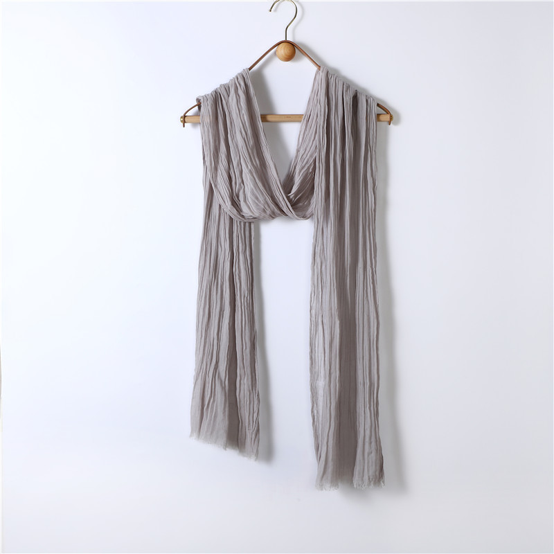 春夏男女黑色细长款棉麻围巾女夏天百搭薄款装饰护颈长条丝巾纯色