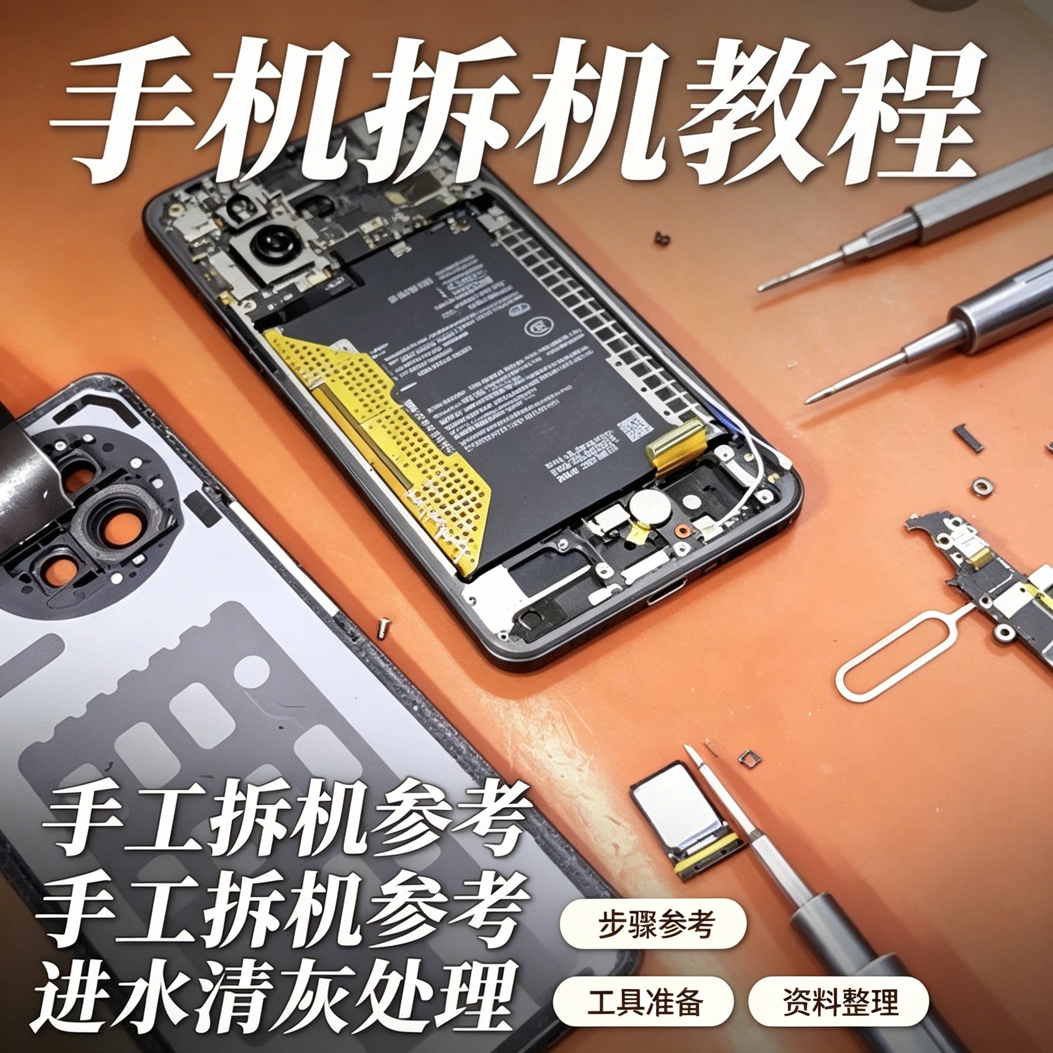 手机拆机维修零基础教程进水清灰工具准备步骤详解自学参考资料