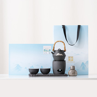 敦煌文创围炉煮茶家用室内酒精煮茶炉套装绿水青山庐山五件套装