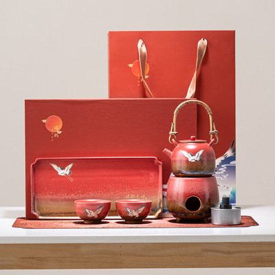 第二集国潮文创瑞鹤呈祥阳文陶瓷