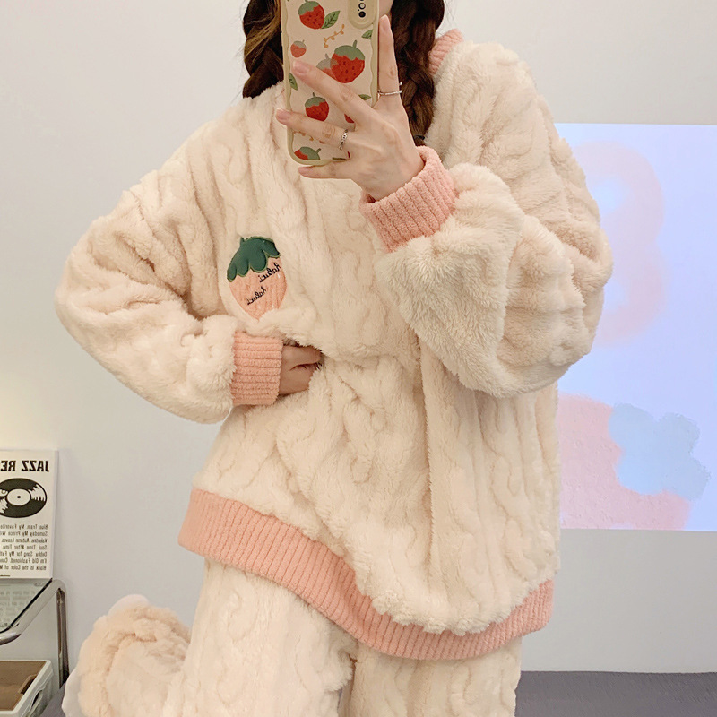 珊瑚绒睡衣女冬季长袖202